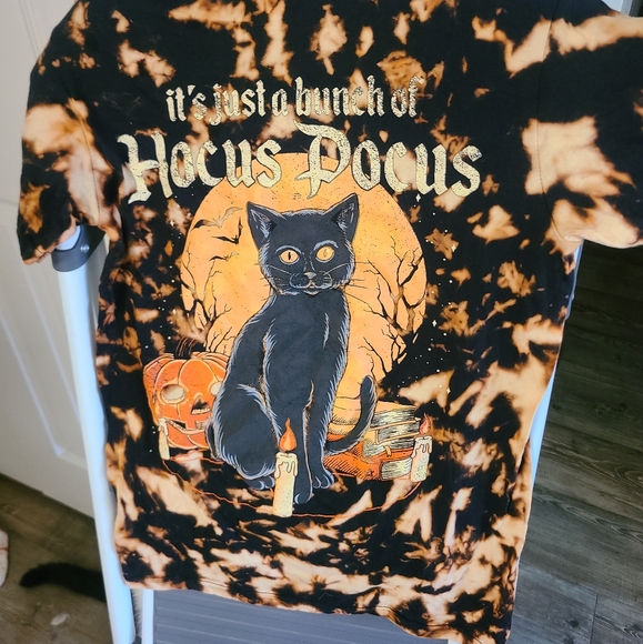 Hand Crafted Tops - Acid wash hocus pocus shirt
